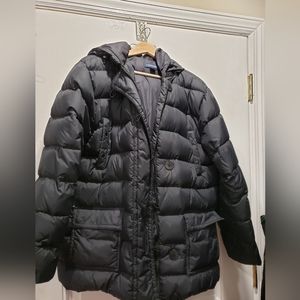 Land End Black Winter Puffer Jacket